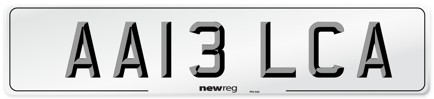 AA13 LCA Number Plate from New Reg